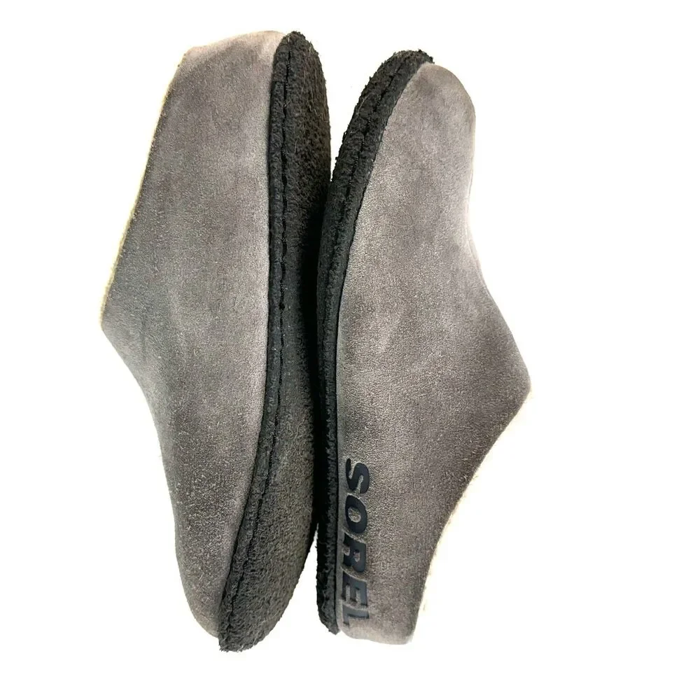 Sorel Kids Youth Size 3 Gray Falcon Ridge Sherpa Lined Slippers